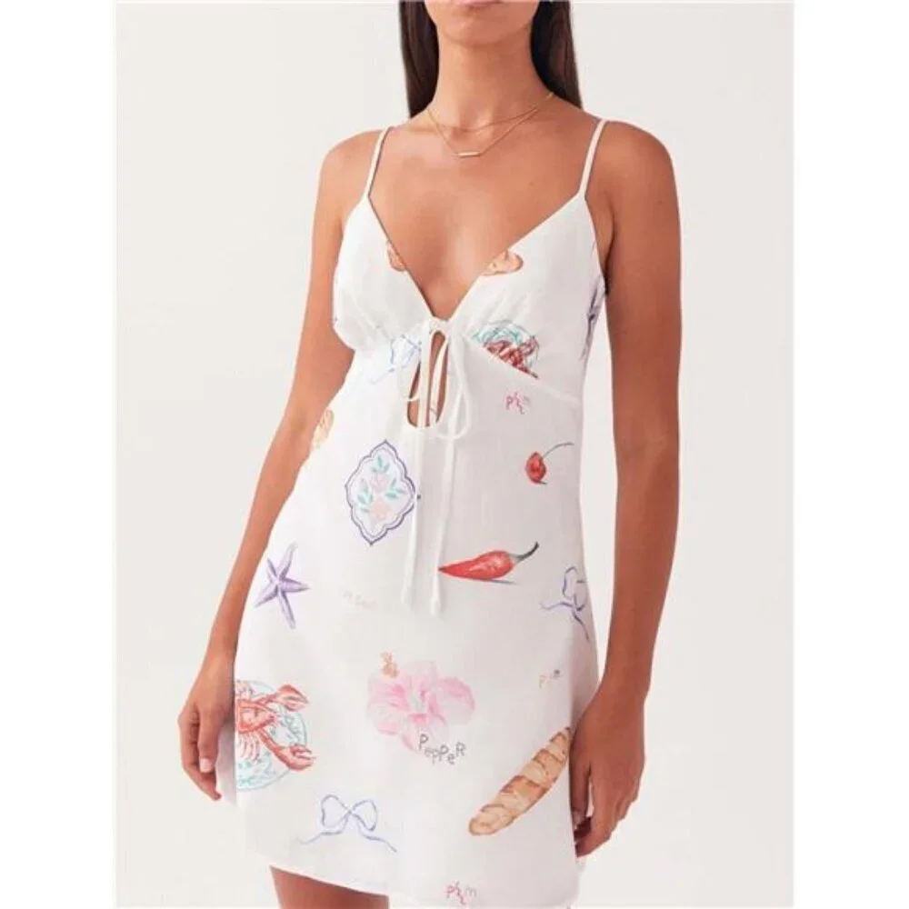 Tie-Front Mini Cami Dress